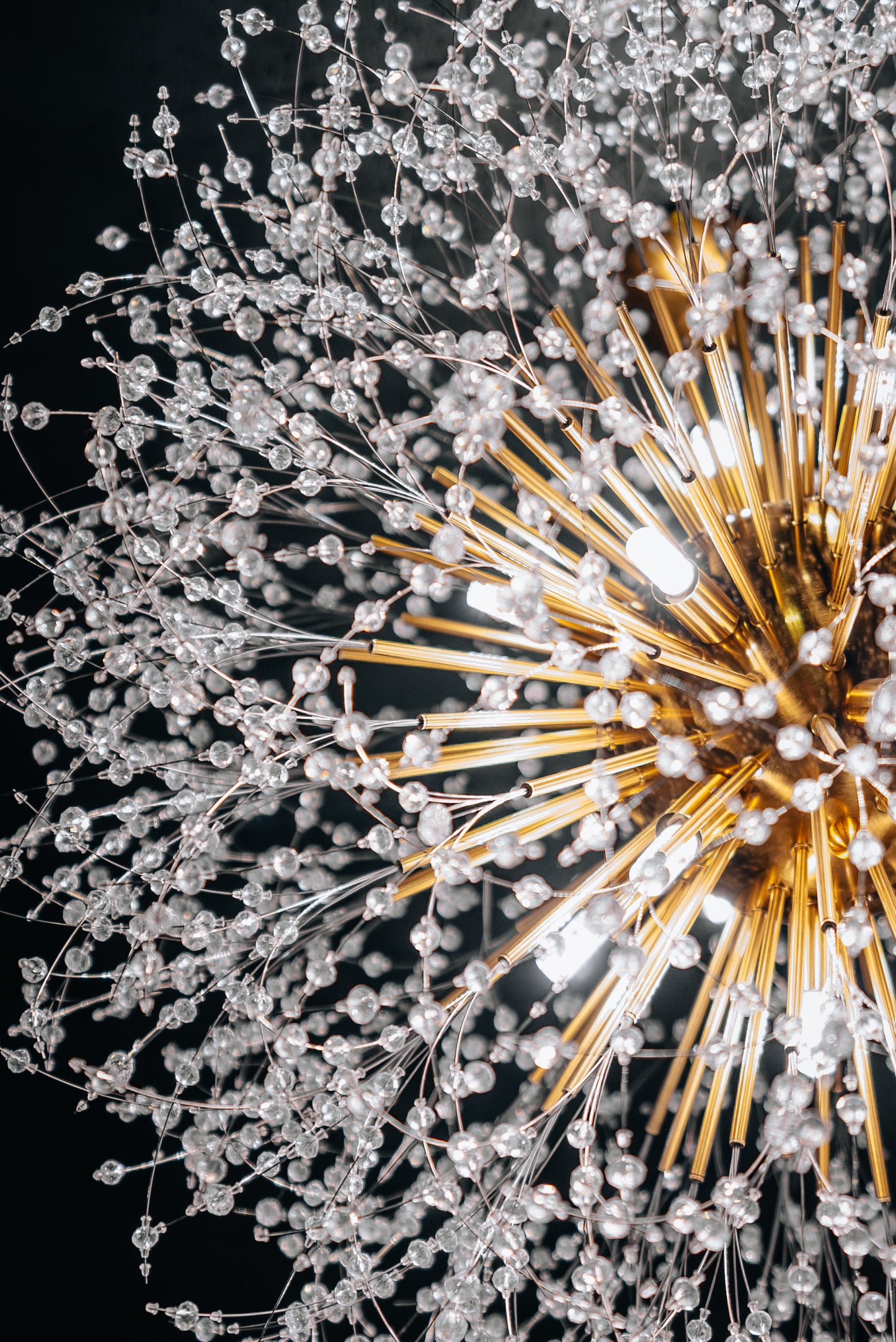 16-Light Gold Dandelion Firework Chandelier